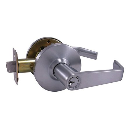 DESIGN HARDWARE Grade 2 Cylindrical Lock, 82-Entry/Office, F-Flat Lever, Round Rose, Satin Chrome, 2-3/4 Inch DH-J-82-F-26D